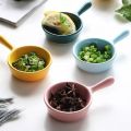 Ceramic Sauce Dishes Colorful Mini Bowl Set Ketchup Side Dish Tableware Condiment Relish Plate Seasoning Soy Sauce Dishes Stackable Ramekins with Grip Handle. 