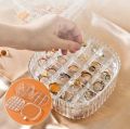Multi Layer Jewellery Organizer with Lid Transparent | Ear Rings & Necklace_Bracelets Holder | Small Jewelry Box Vanity Hanger Stand Rotating. 