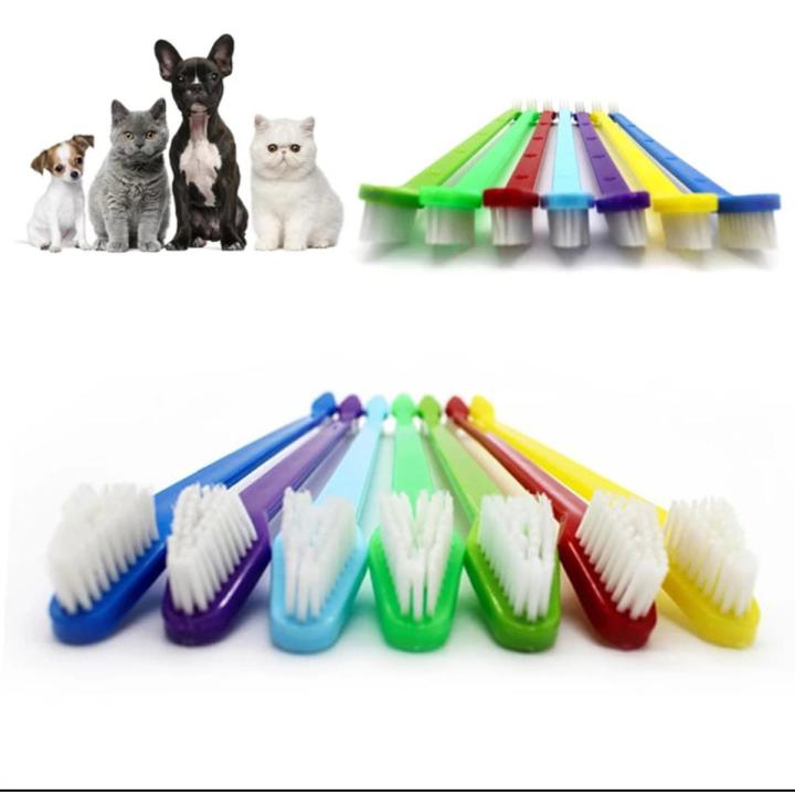 CAT & DOG - TOOTH BRUSH SET DUAL HEAD PET TEETH CLEANER