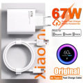 [Original] 6A Redmi_67W Turbo Wall Charger For Xiaomi 10 11 12 Lite 13T Redmi Note 10S 11T 12T 13 Pro POCO *Show Percentage* Charge With Type-C USB Charging Cable. 