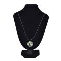 Real Green Lucky Shamrock Four Leaf Clover Round Pendant Necklace Friends Gift,. 