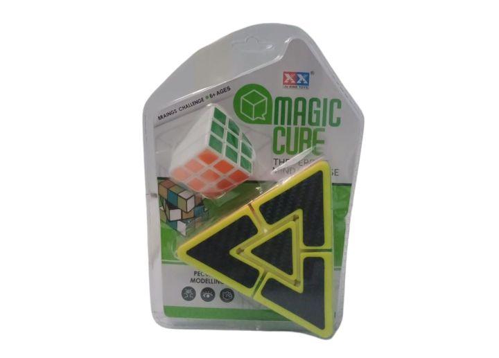 Pyramid Rubik Cube toy Carbon fiber sticker for brain teasing game