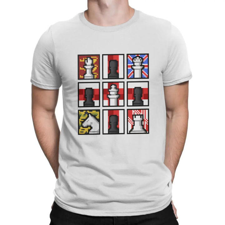 Chess Design TShirt Pixel Chess The London System Classic Polyester T Shirt Homme Men Clothes Ofertas Trendy