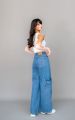 Genie Cairo Mid Wash Denim Cargo Jeans/Pants for women & girls. 