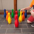 Indoor Game Bowling Set With 6 Mini Pins And 2 Balls Multicolor. 