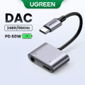 UGREEN USB C to 3.5mm AUX Audio Adapter with DAC Chip, Type C Headphone Jack Converter Supports PD QC Charging, Compatible with iPhone 16 15 Pro Max, Galaxy S25 S24 Ultra, iPad Pro 2021 2022 2023 2024 Models. 
