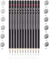 Sketch and Drawing pencils set,Art Pencil 12-Count(8B-2H) Drawing/Sketching Pencil Set of 12 in Metal Box. 