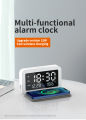 Three Groups LED Alarm Clock With Three Gears Night Light Brightness And Can Used To Telphone Wireless Charger. 