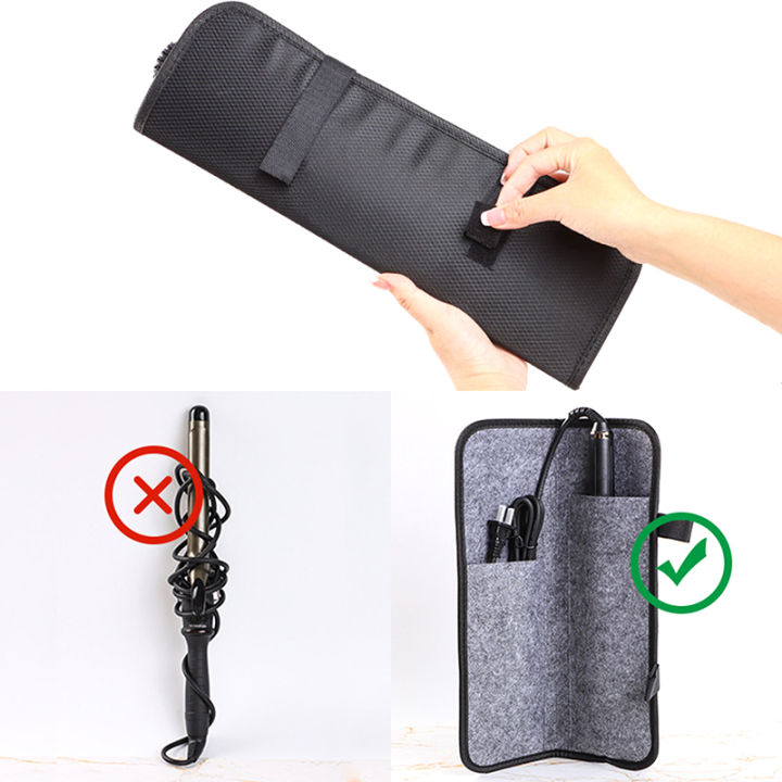 Hair Straightener Storage Bag Curling Iron Carrying Case Hair Flat Iron Straightener Curler Iron Pouch Heat Resistant Mat Pad Huiye