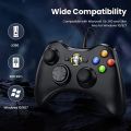 VOYEE PC Controller, Wired Controller Compatible with  Xbox 360 & Slim with Upgraded Joystick, Double Shock | Enhanced (Black). 