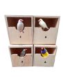 4 pack ply Wood Bird Nest Parrot Nest Breeding Hut Birds House Nest Hatching Medium Size ply wood Hut Nest boxes for java , finches , golden finch , Saffron finch,  gouldian finch. 
