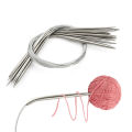 1pc/bag Stainless Steel Circular Needle Hollow Sweater Needle for Sweater Knitting. 