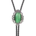 Bolo tie Western Cowboy Opal Rodeo Leather Necktie. 