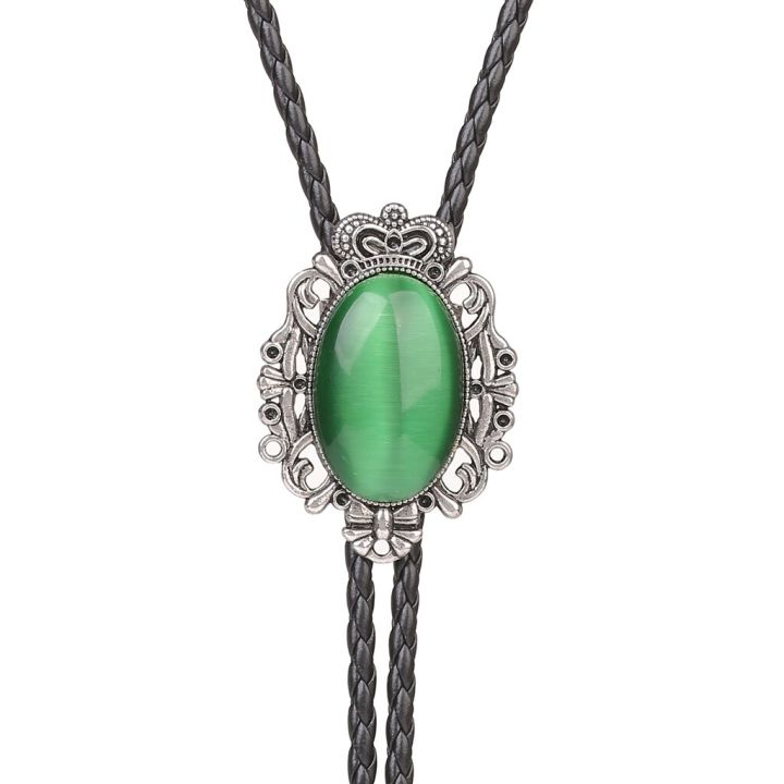 Bolo%20tie%20Western%20Cowboy%20Opal%20Rodeo%20Leather%20Necktie%20-%20Image%202
