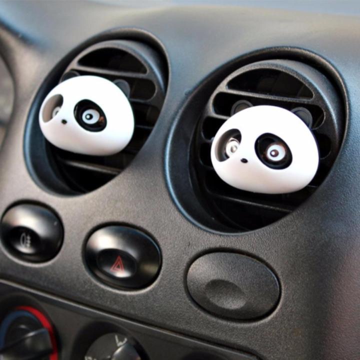 1Pair Auto Car Dashboard Air Freshener Blink Panda Vest Perfume Diffuser Fragrance Black Color