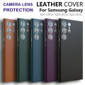 Original Elegant Leather Case For Samsung Galaxy S24 Ultra Camera Lens Full Protective Slim Cover For Galaxy S23 Ultra S22 Ultra. 