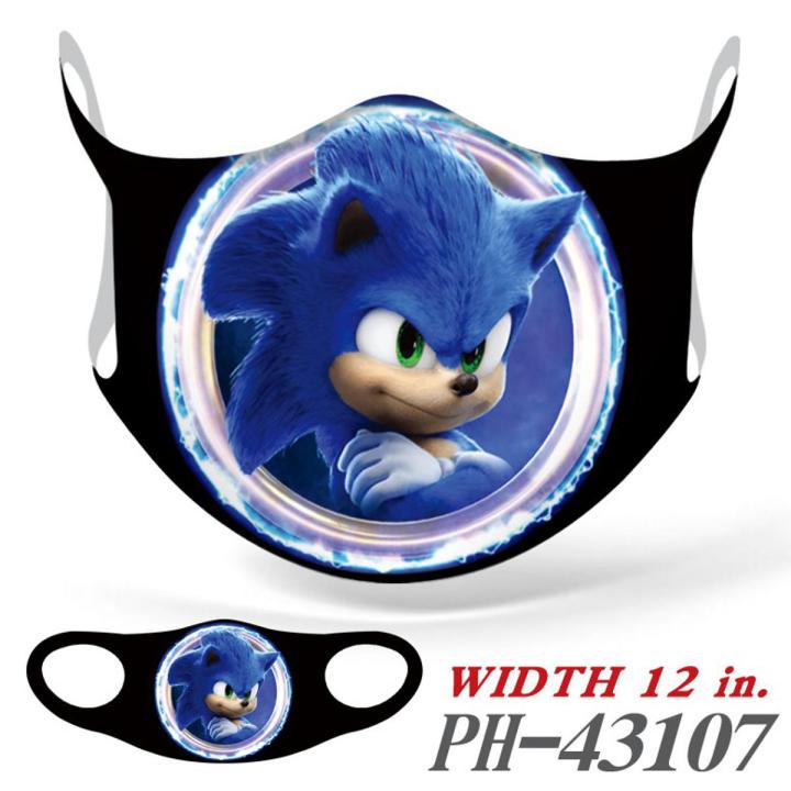 Sonic the Hedgehog Color Cartoon Windproof and Dustproof Face Mask Fashion Accessories for Men and Women Children Gifts