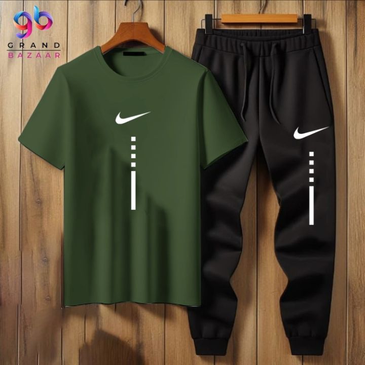 TRACKSUIT - NIKE Summer Printed Tracksuit For Men & Boys - Soft & Comfortable Fabric Trouser & tshirts for men