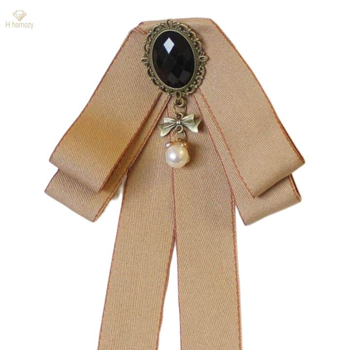 Ribbon%20Bow%20Tie%20Brooch%20Pre%20Tied%20Ties%20Bead%20Decorative%20Bowties%20Ribbon%20Brooches%20Neck%20Tie%20Bowknot%20Brooch%20Pin%20for%20Lady%20Daily%20Use%20Graduation%20Blouse%20-%20Image%204