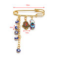 Emotion HENG Lucky Eye Fatima Hamsa Hand Blue Turkish Evil Eye Brooch Pin Gold Color Alloy Charm Brooch for Women Men Fashion Jewelry BE102. 
