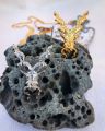 Markhor 3D Metal Lepal Pin Brooch National Animal Markhoor { Snake Hunter } Silver Golden Brooch for Men and Women. 