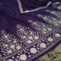 Heavy Embroidered Chiffon Maxi With Plain Malai Trouser With Embroidery Chiffon Dupatta. 