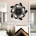 Chand Hub Creative Art Designer Round Wall Clock for Home Decoration | Wall decoration items | Wall decoration For Bedroom | Girls Room Adhesive Wall Clock & Gift peace. 