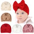 【HOT】 Infant Baby Girls Bow Hat With Solid Color, High Elasticity Casual Newborn Soft Head Wraps Turban Accessory 0-18M. 