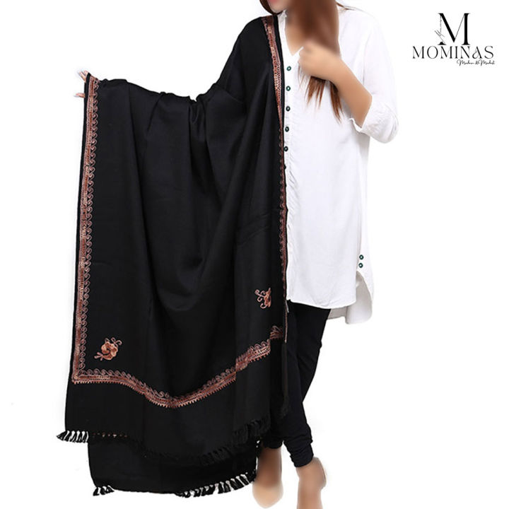 4 Side Aari Work Embroidered Kashmiri Shawl For Women & Girls