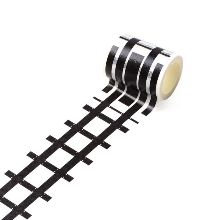 QUANBU Railway Highway Road Tape 4 Rolls 4.8cmx5M Sticker Traffic Road Adhesive Masking Tape Road for Kids DIY Toy Car Play