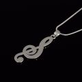 Fishhook Music Necklace Treble Clef Note Chain Musical Symbol Staff Notation Gift For Woman Man Kid Silver Color Pendant Jewelry. 