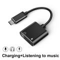 2 in 1 Type C to 3.5MM Audio Aux Adapter USB C Sound Card Adapter AUX Adapter Cable Songs Call Charging Port Connector. 