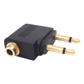 8 Pack Airplane Headphone Adapter ,Airline Airplane Flight Adapters for Headphones, Golden Plated 3.5mm Jack. 