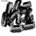 Hair Extension Mini Wig Clips, U-Shape Snap Comb Clips Metal for Hair Extensions 3.2 mm Medium Size Off White (10 units). 