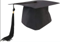 Black Graduation Cap with Yellow Tassel - Customizable for College & University. 