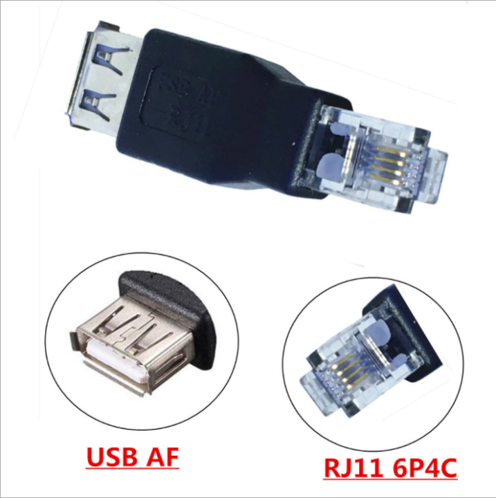 Uab Af / Rj11 Usb A Bus To Phone Adapter 6p 4c Rj11 Interface Adapter