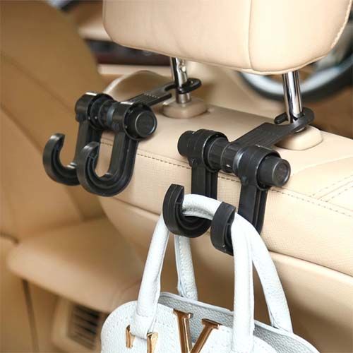 Double Hooks Auto Headrest Hanger Holder Clips Car Seat Back