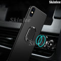 Phone case For infinix Hot 40i Back cover Finger Metal Ring Kickstand Car Holder Matte Soft Silicone Cover For infinix Hot40i 4G Cover cases. 