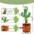 Rechargeable Dancing Cactus Toy with Songs - Funny Electronic Singing Dancing Cactus- Shaking Cactus Lightning- Wriggle Twisting Cactus Cute Plush Toy Education Toy for Children Playing -Home Decoration Kids Toy. 