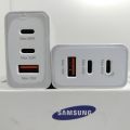Samsung 65W PD Super Fast Charging Adapter with 2 Type-C and 1 USB Port USB C Charger Quick Charge QC4.0 QC PD3.0 PD USB C Type C Fast USB Wall Charger Adapter For Galaxy S22 S22 Ultra S22 Plus S21 S21 Ultra S21 ProS20Plus Note 10+ A90 A80. 