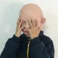 Releastic Scary Crying Human Face Mask Novelty Funny Crying Baby Mask Full Head Cosplay Latex Headgear Diy Props for Masquerade. 
