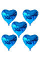 DARK BLUE HEARTS FOIL BALLOON ( PACK OF 4 FOIL BALLOONS ). 