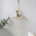 Macrame Wall Hanging Strong Bearing Floating Shelf Woven Tapestry. 