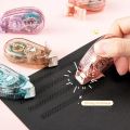 Random Colour Transparent Dotted Adhesive Handwriting Tape Small And Portable Flip-Top Adhesive Tape DIY Cut & Paste Collage Album Double Sided Tape. 