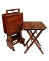 Foldable Coffee Table - 4 Pieces - Brown. 