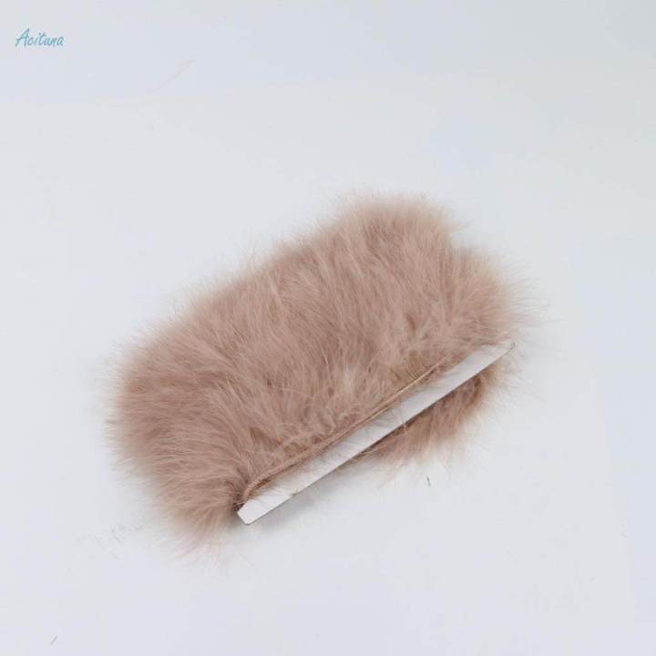 1m Turkey Fluffy Feather Fringe Trim Sewing Lace Decor Crafts dark brown