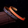 【happy one】KISS ME Brand 2pcs/set Orange Blue Bangles for Women Gold Color Bracelets & Bangles. 
