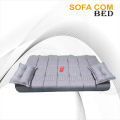 Costumize AKZ Collection 3 Seater Sofa Cum Bed Imported Jute Fabric Silver Colour Armless Compact Living Spaces, Dorms, Guest Rooms, Apartments, Offices,. 