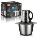 3L Electric Chopper Machine 1000W, 6 Blades Stainless Steel Food Chopper, 3 Speed Multifunctional Food Processor, Meat Grinder, Qeema Machine, Meat Chopper, Vegetable Cutter for Kitchen. 