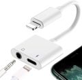 EZone 8-Pin to 3.5mm Audio Headphone Jack Adapter 2-in-1 for iPhone and iOS Devices. 
